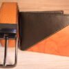 Brown Belt and dual tone wallet combo