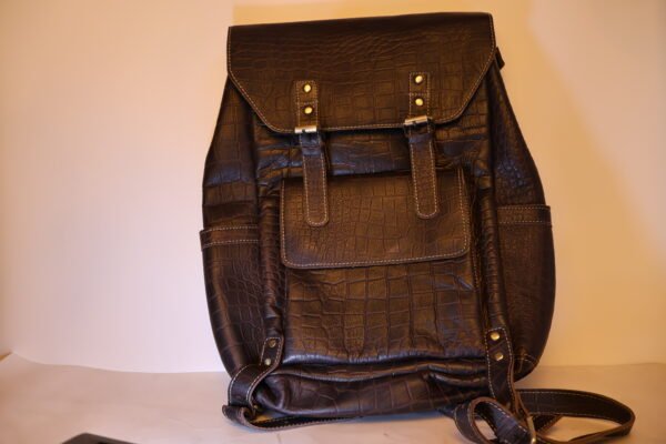 Leather backpack with Croco pattern