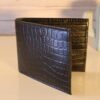 Croco style black leather wallet