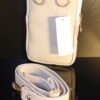 White leather sling bag