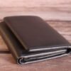 Triple fold black wallet