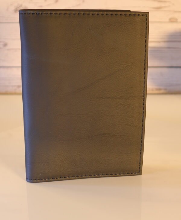 Genuine leather grey passport cover