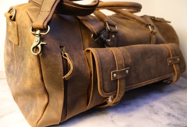 Leather Duffle Bag - Image 4
