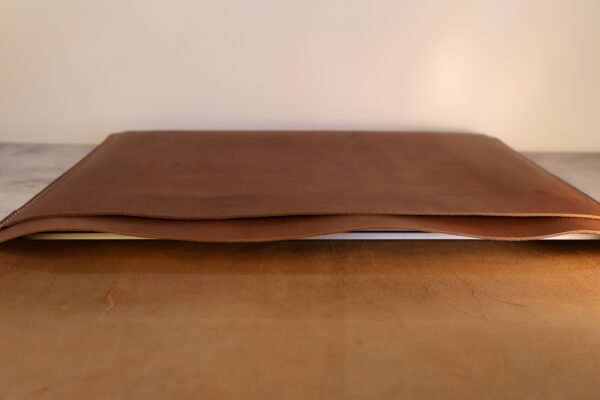 Leather Laptop Sleeve 13.8 inch (Med Brown) - Image 2