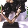 This Abstract Three Faces on single stand Sculpture is a striking representation of wisdom and perception, inspired by the classic "See No Evil, Hear No Evil, Speak No Evil" philosophy and made up of polyresin.