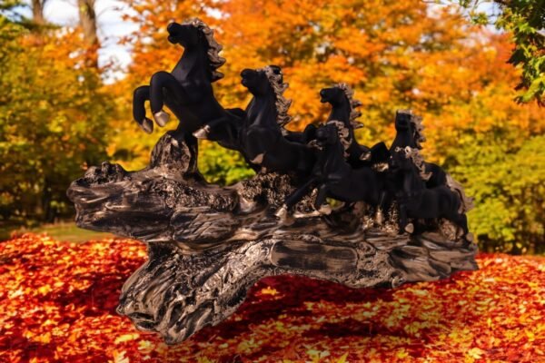 Seven Running Horses Sculpture - Image 3