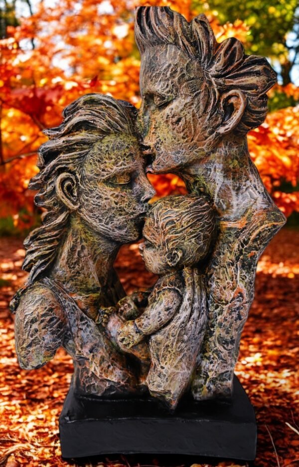 Abstract Family Faces Sculpture