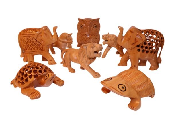 Set of Wooden Miniature Animal Figurines - Image 2