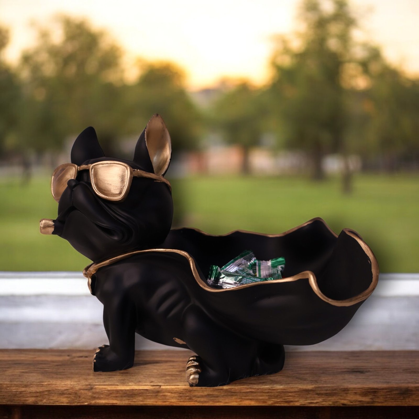 Smoking Dog with Basket