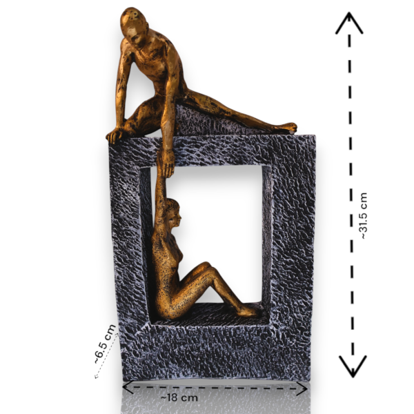 "Holding On" Abstract Couple Sculpture - Image 2