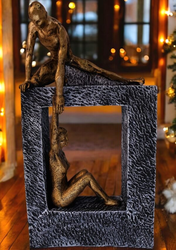 "Holding On" Abstract Couple Sculpture