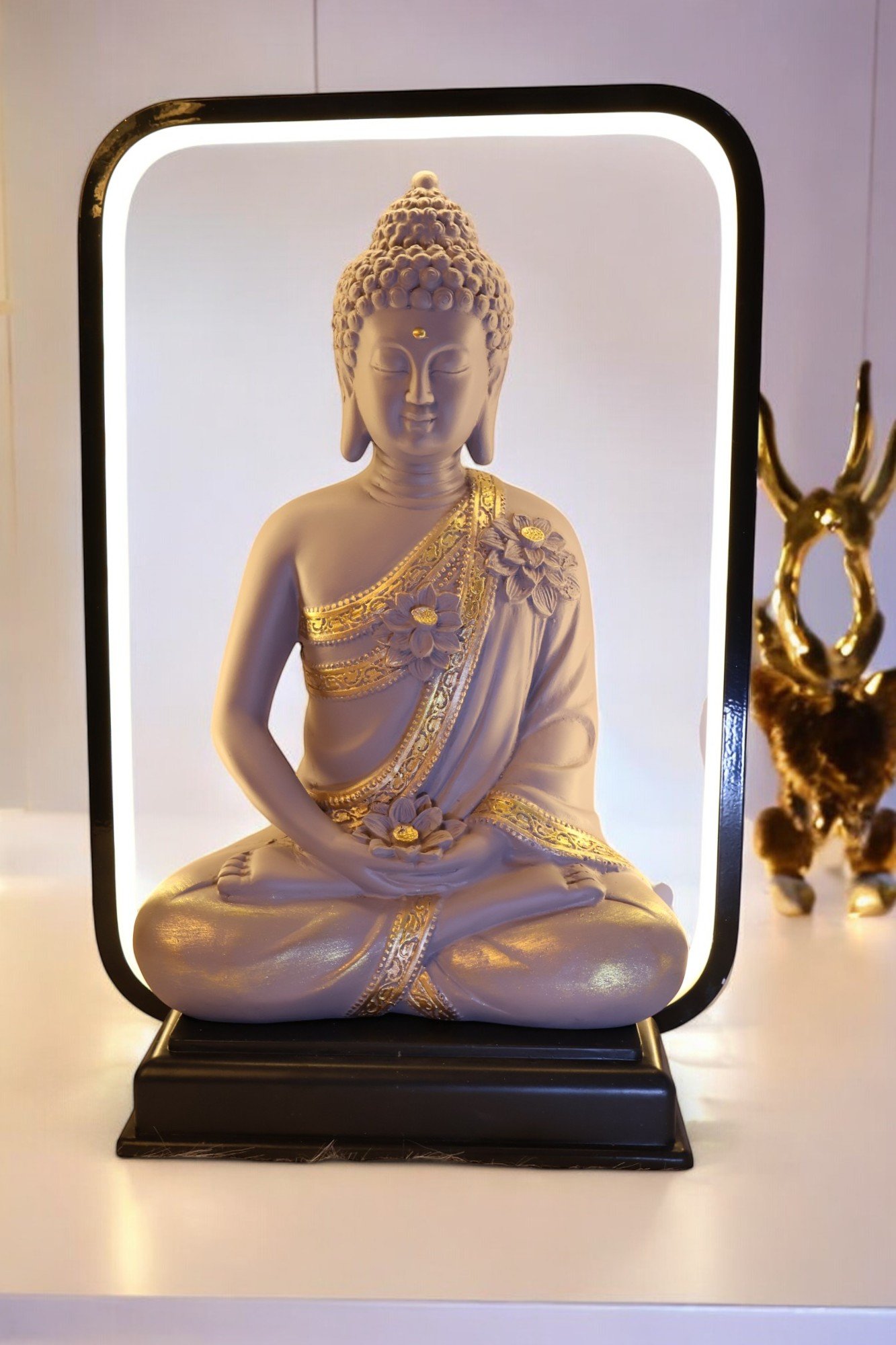 Gautam Buddha (Dhyaan Mudra) on LED-Illuminated Stage