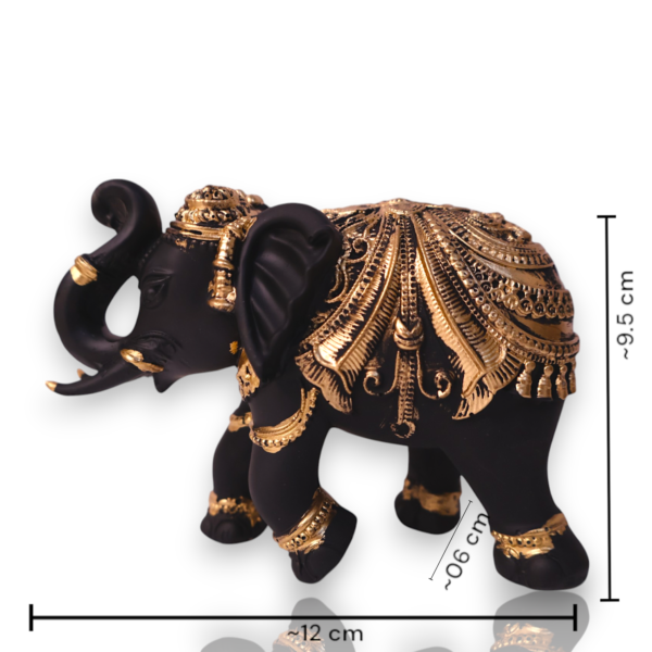 Antique Carved Black Elephant Sculpture set - Image 2
