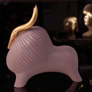 Polyresin Grey and Golden Yalk