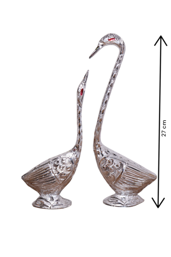 White Metal Swan Pair - Image 2