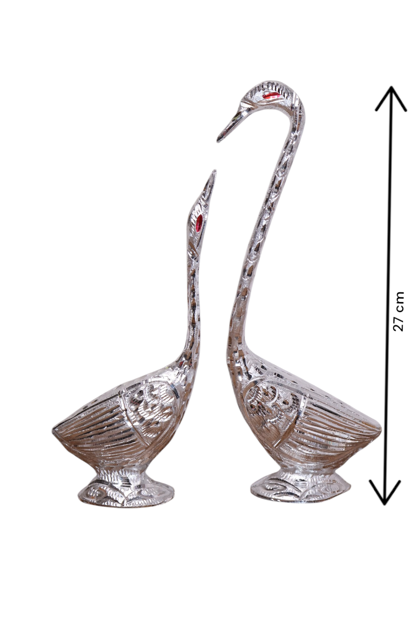 White Metal Swan Pair - Image 2