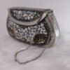 Seashell metallic clutch bag