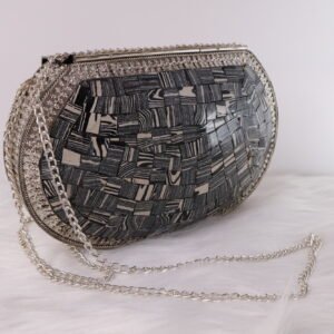 Seashell metallic clutch bag