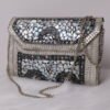 Seashell metallic clutch bag