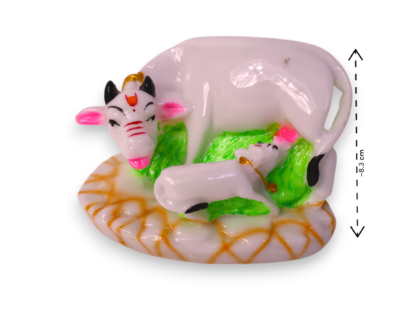 Divine Cow & Calf Marble Dust Statue - Image 2