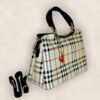 Chic Checkered Handbag with heart charm
