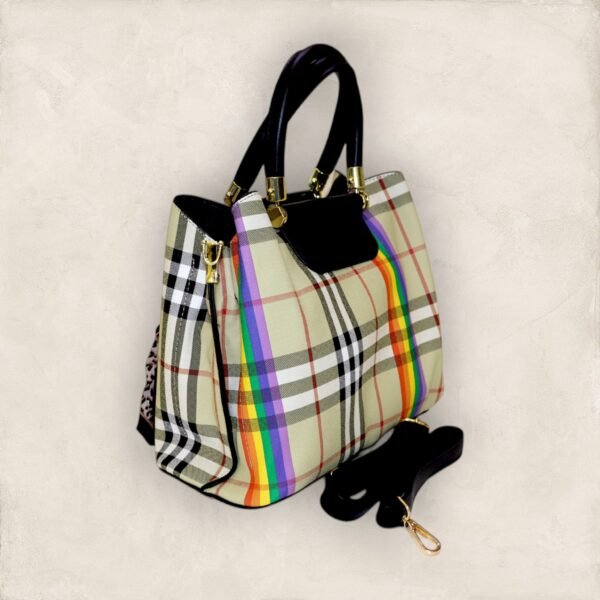 Chic Checkered Handbag - Image 3