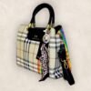 Elegant Checkered Handbag with Optional Jacquard Shoulder Sling
