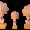 Set of Three Polyresin African Women Sculpture