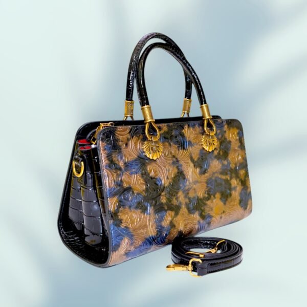 Elegant Golden Aqua Blue Handbag with sling