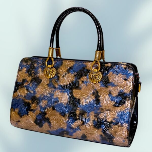 Elegant Golden Aqua Blue Handbag