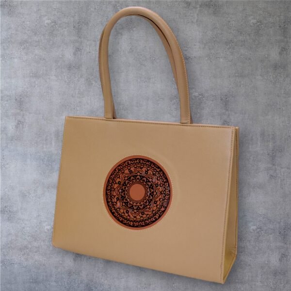 Elegant Beige Ladies Tote Bag - Image 3
