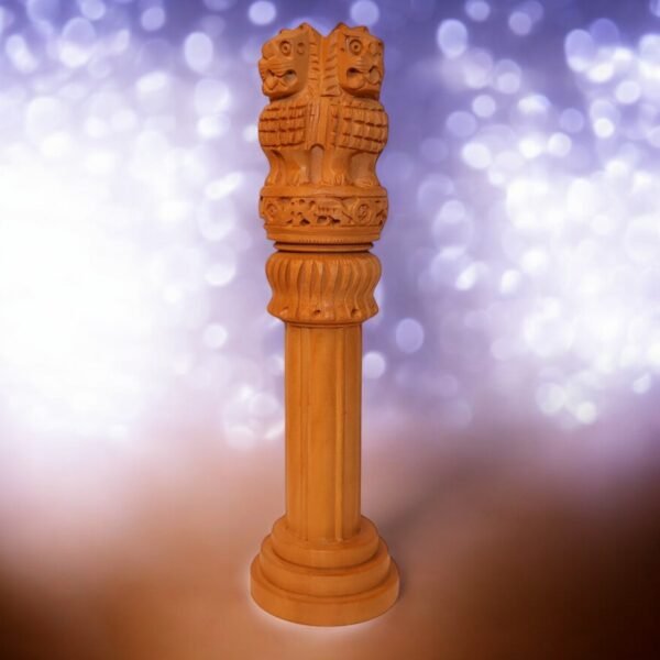 Ashoka Pillar carved from solid wood