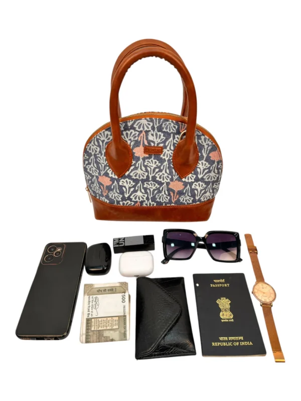 Bohemian Blue Handbag along with Sling for Girls & Women - Image 3