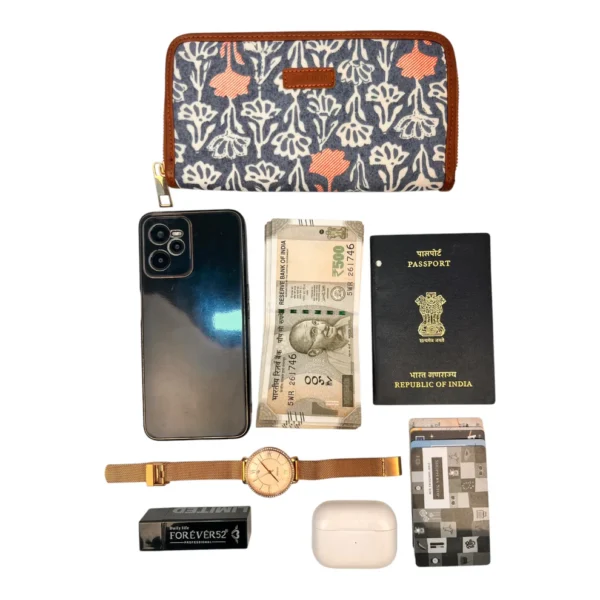 Bohemian Blue Hand Clutch Wallet for Girls & Women - Image 2