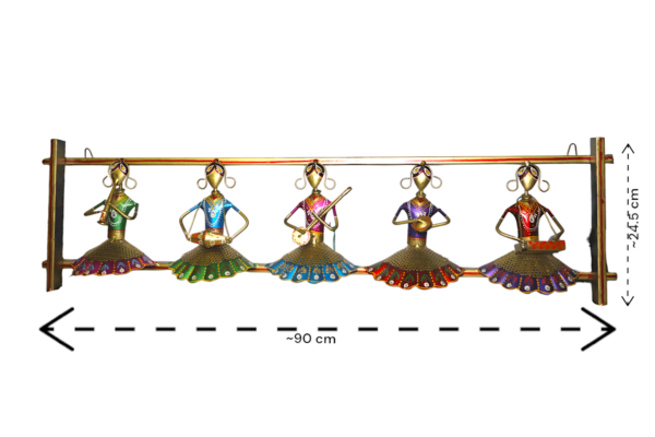 Handcrafted Metal Wall Art – Five Traditional Musicians - Image 2
