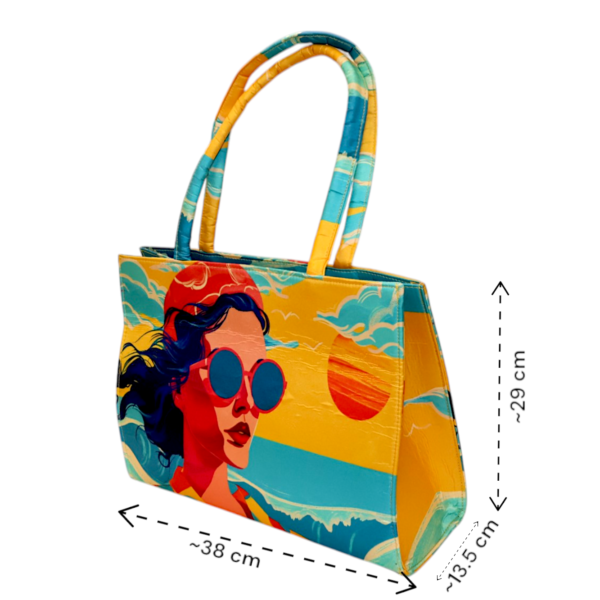 Printed colorful tote bag