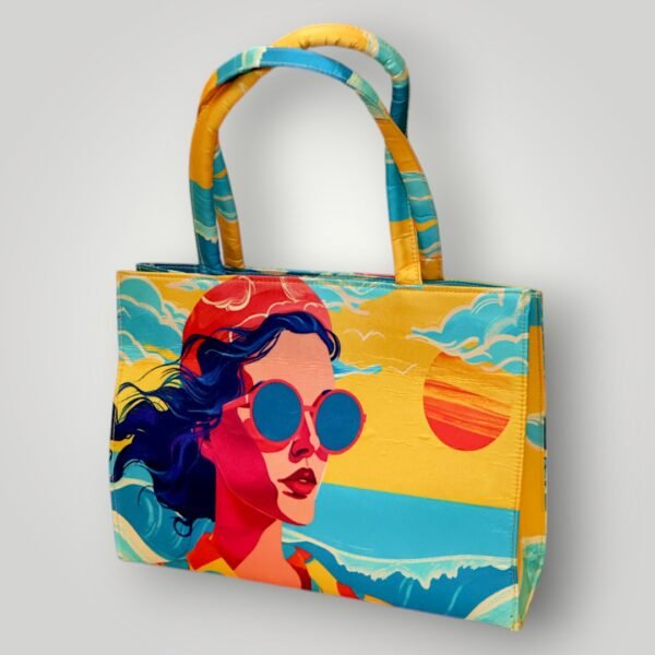Stylish Printed Ladies Tote Bag – Sunset Glam - Image 3