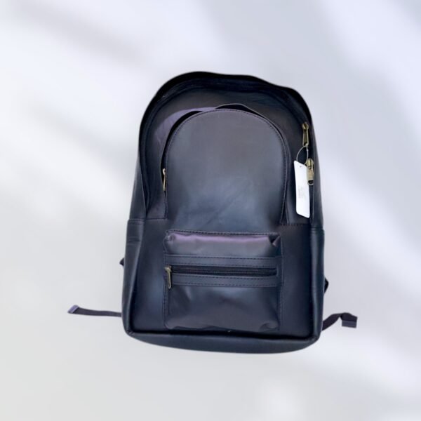 Premium Leather Balck Laptop Backpack - Image 2