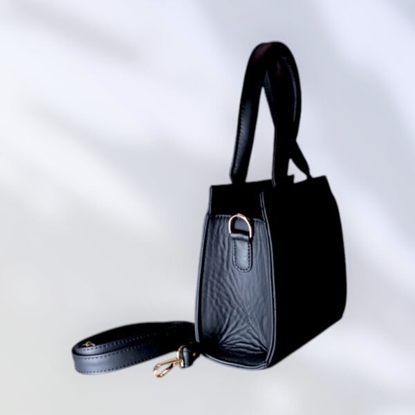 Luxury Genuine Black Leather Handbag - Image 3