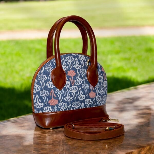 Bohemian Blue Handbag along with Sling for Girls & Women - Image 4