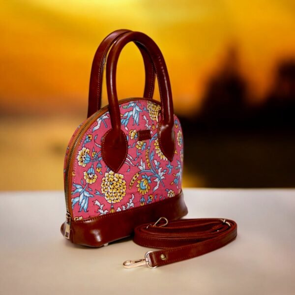 Bohemian Pink Handbag along with Sling for Girls & Women - Image 4