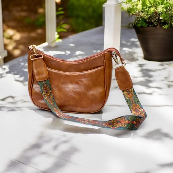 Boho-Chic Vegan Leather Sling Bag - Image 2