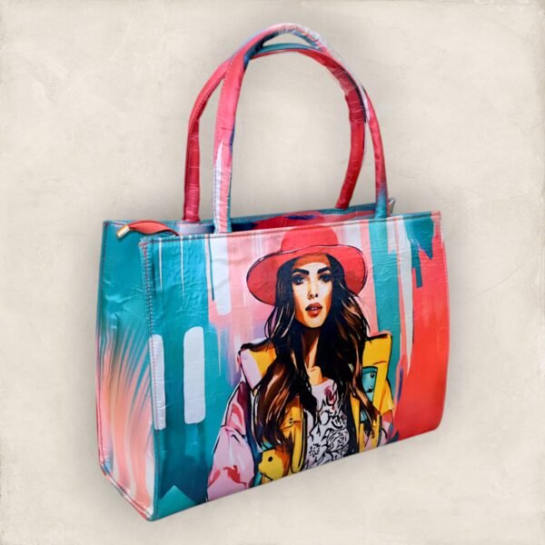 Trendy Graphic Print Tote Bag – Stylish & Spacious J1 - Image 2