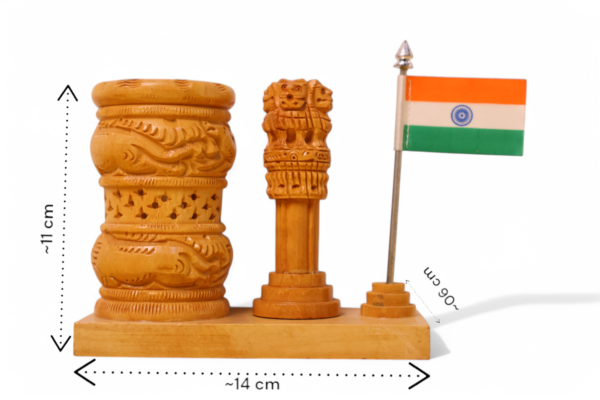 Handcrafted Wooden Pen Stand – Deer Hunting Theme - Image 3