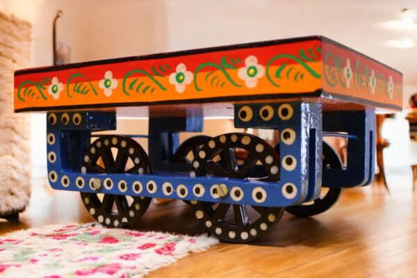 Mini Hand-Painted Wooden Cart (Thela) - Image 3