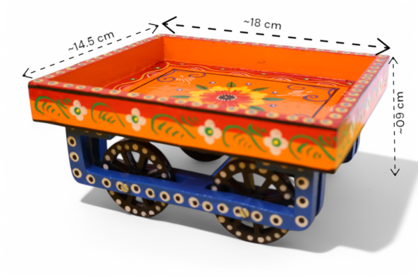 Mini Hand-Painted Wooden Cart (Thela) - Image 4