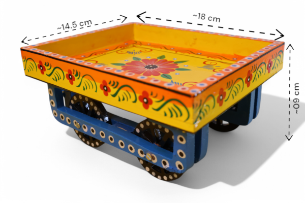Mini Hand-Painted Wooden Cart (Thela) - Image 6