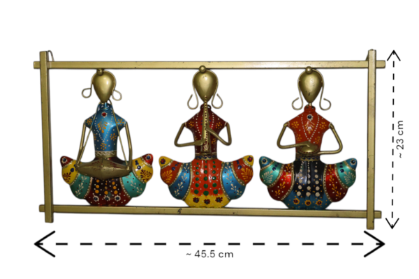 Handcrafted Metal Wall Art – Three Traditional Musicians - Image 2