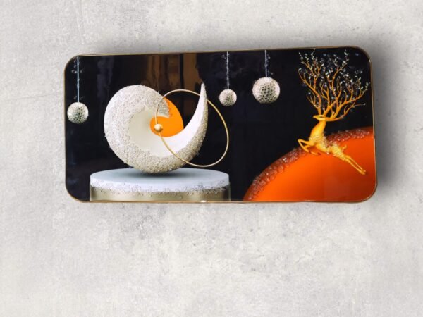 Modern Abstract Scenery with Embedded Crystals