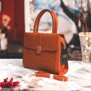 Elegant Textured Handbag side pose